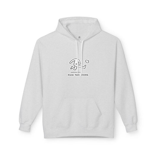 Minimalist Stick Figure Hoodie "Fuck This Thing"