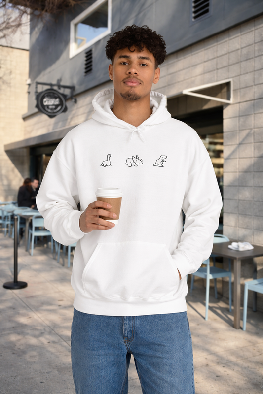 Minimal Dinosaur Trio Hoodie