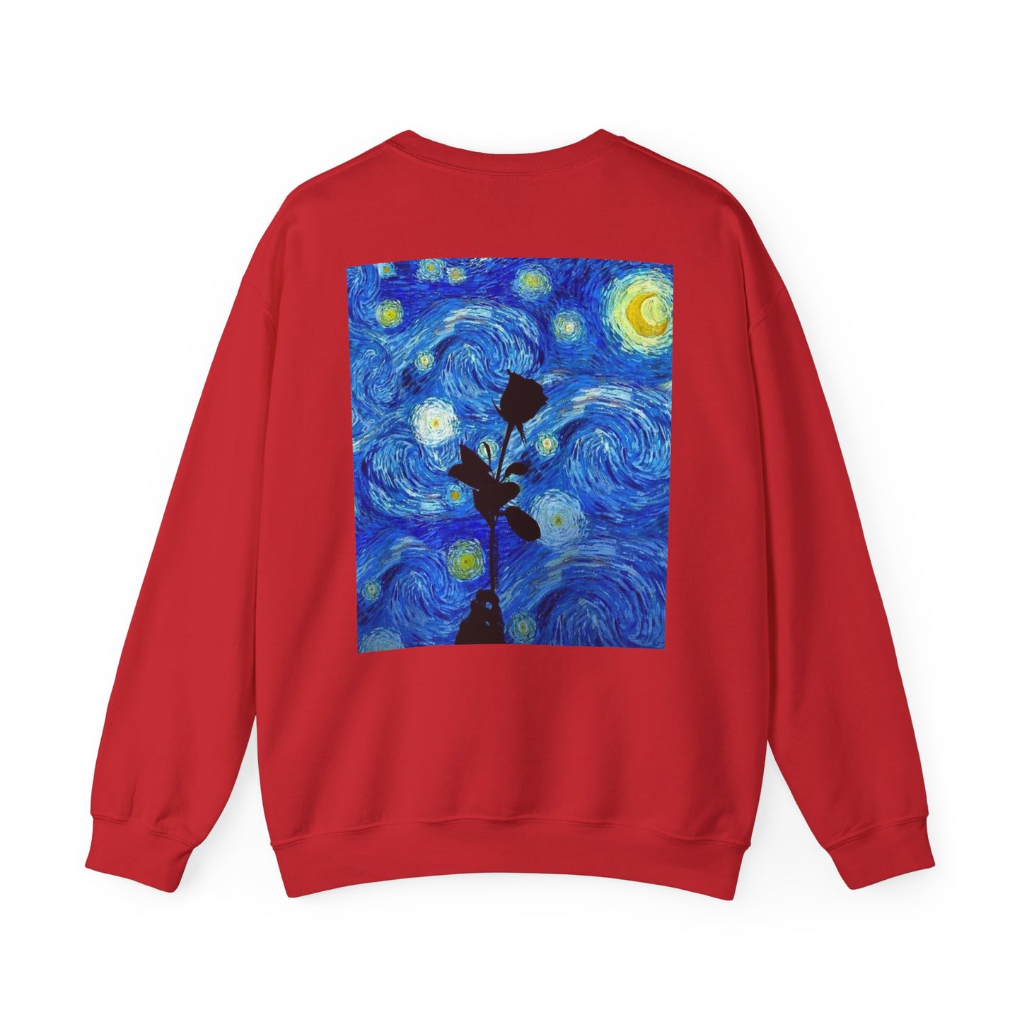 Calm Is a Weapon Sweatshirt — Starry Night Rose Graphic Crewneck