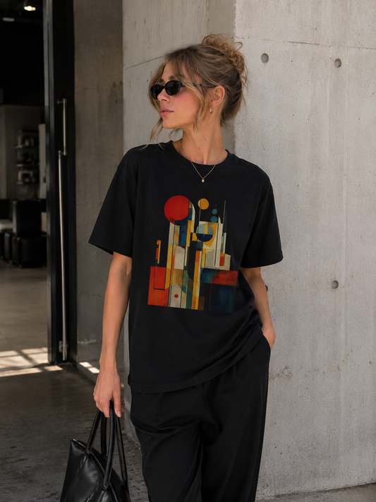 Abstract Geometric Cityscape T-Shirt