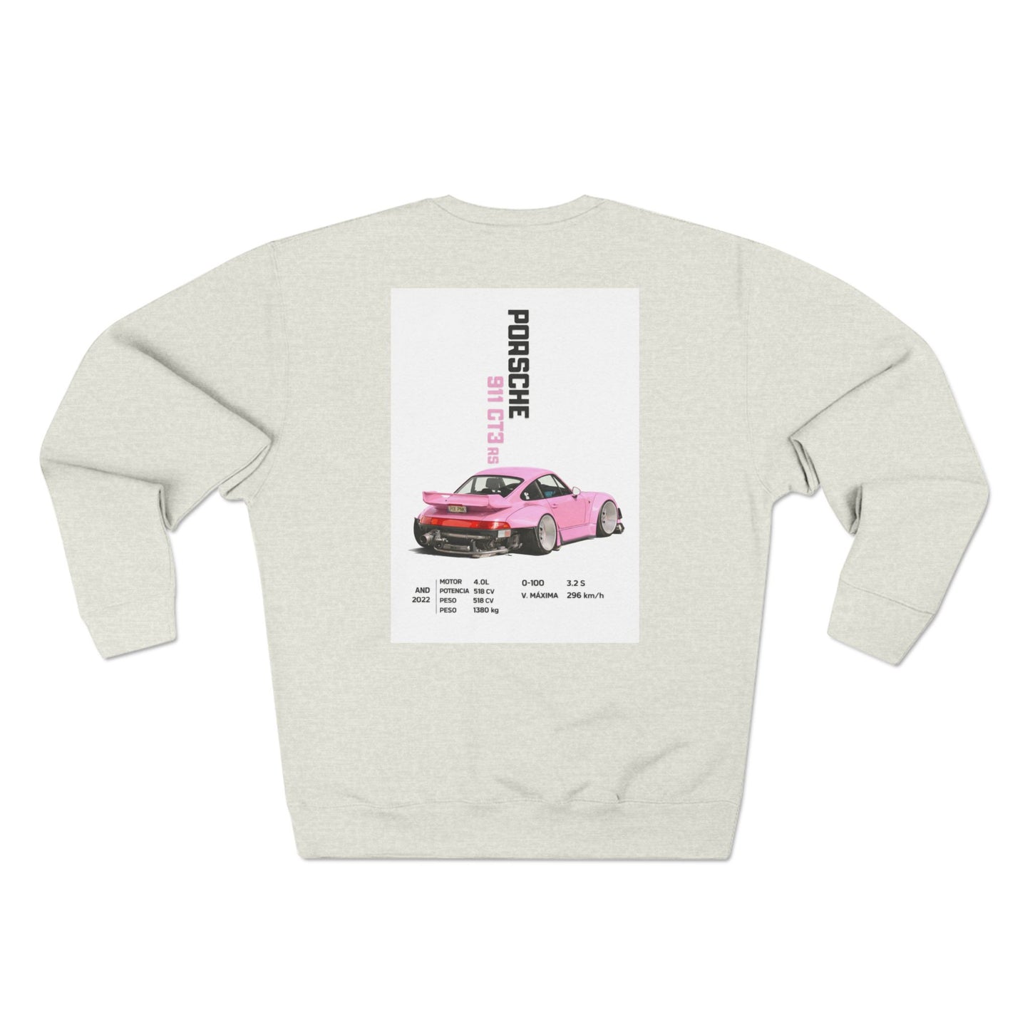 Porsche Pink Poster Crewneck Sweatshirt — "Every curve has a purpose"