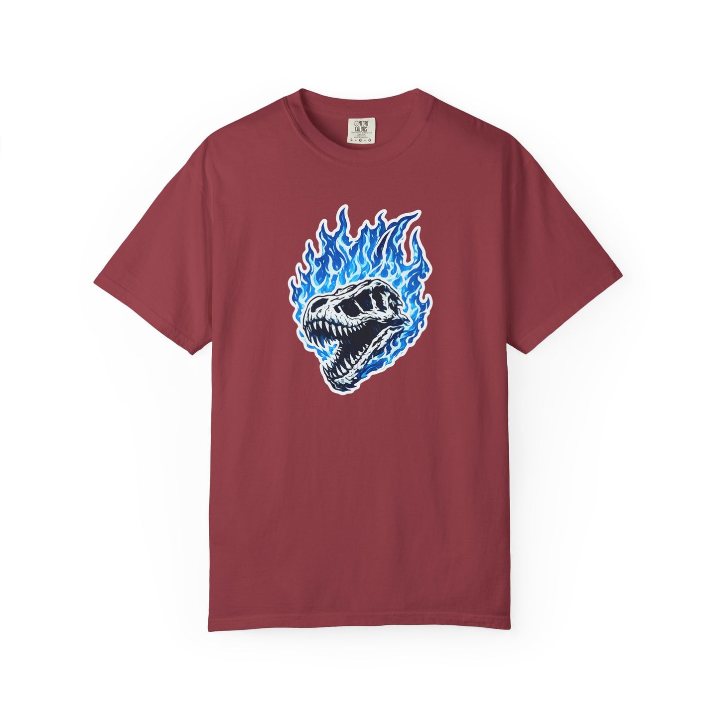 Blue Flame Dino Skull T-Shirt
