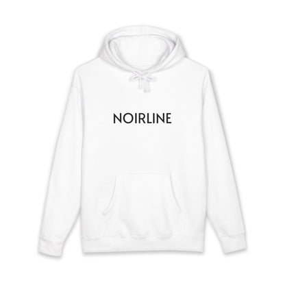 Noirline Hoodie — White Graphic Hoodie with 'NOIRLINE' Front Text