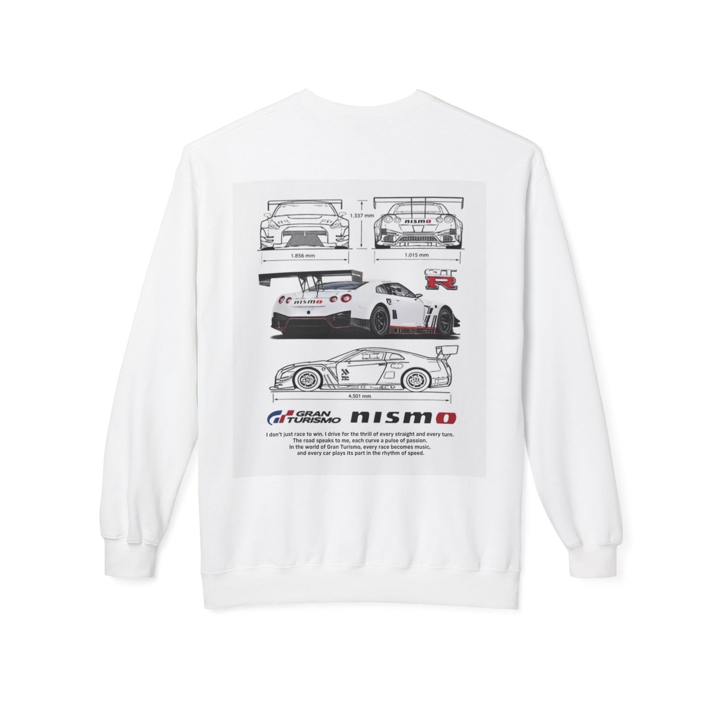 NISMO GT-R Illustration Crewneck Sweatshirt — "I don't chase trophies, I chase the feeling"