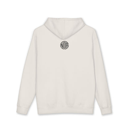Noirline Hoodie — White Graphic Hoodie with 'NOIRLINE' Front Text
