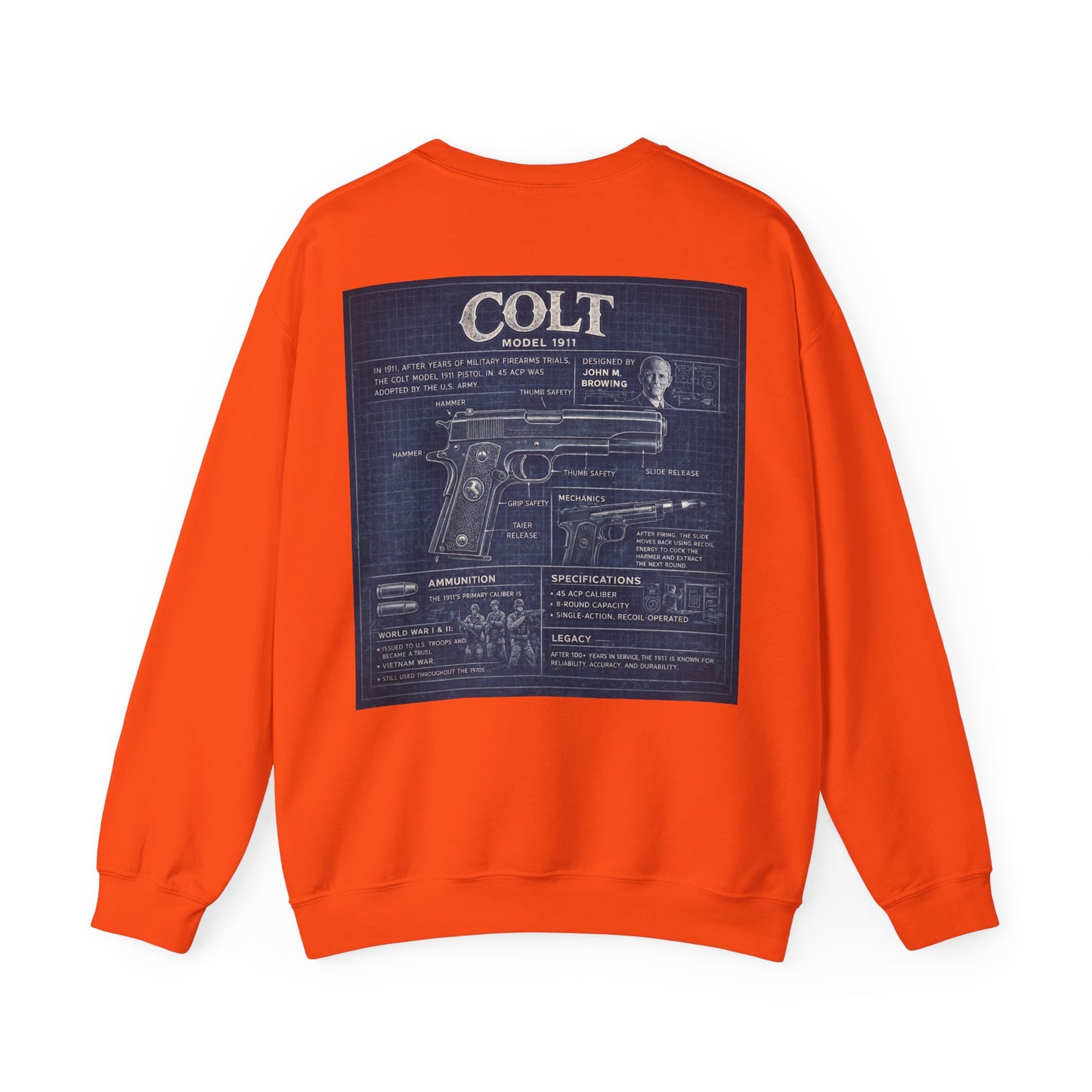 Colt 1911 Blueprint Crewneck Sweatshirt