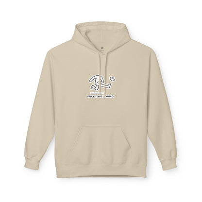 Minimalist Stick Figure Hoodie "Fuck This Thing"