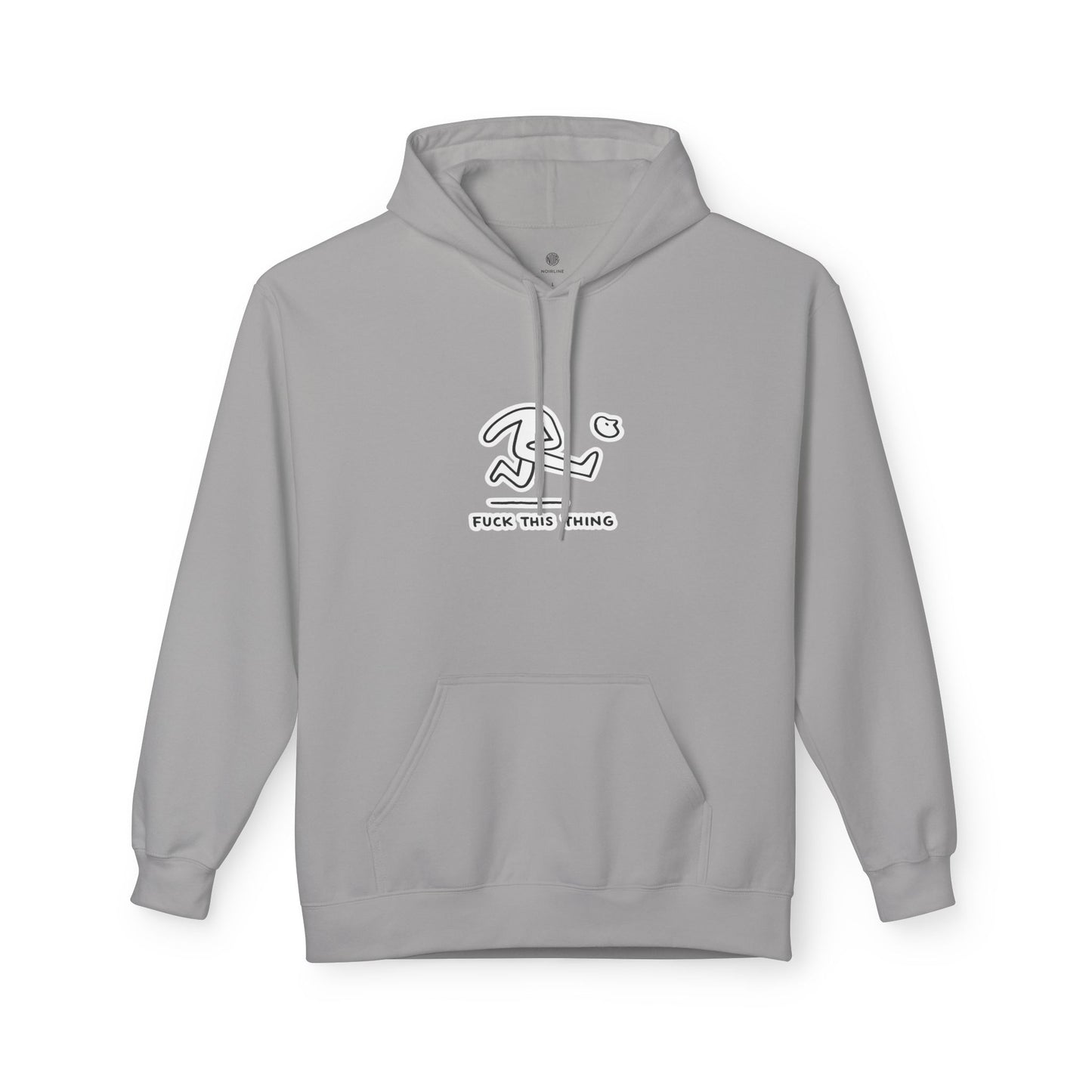 Minimalist Stick Figure Hoodie "Fuck This Thing"