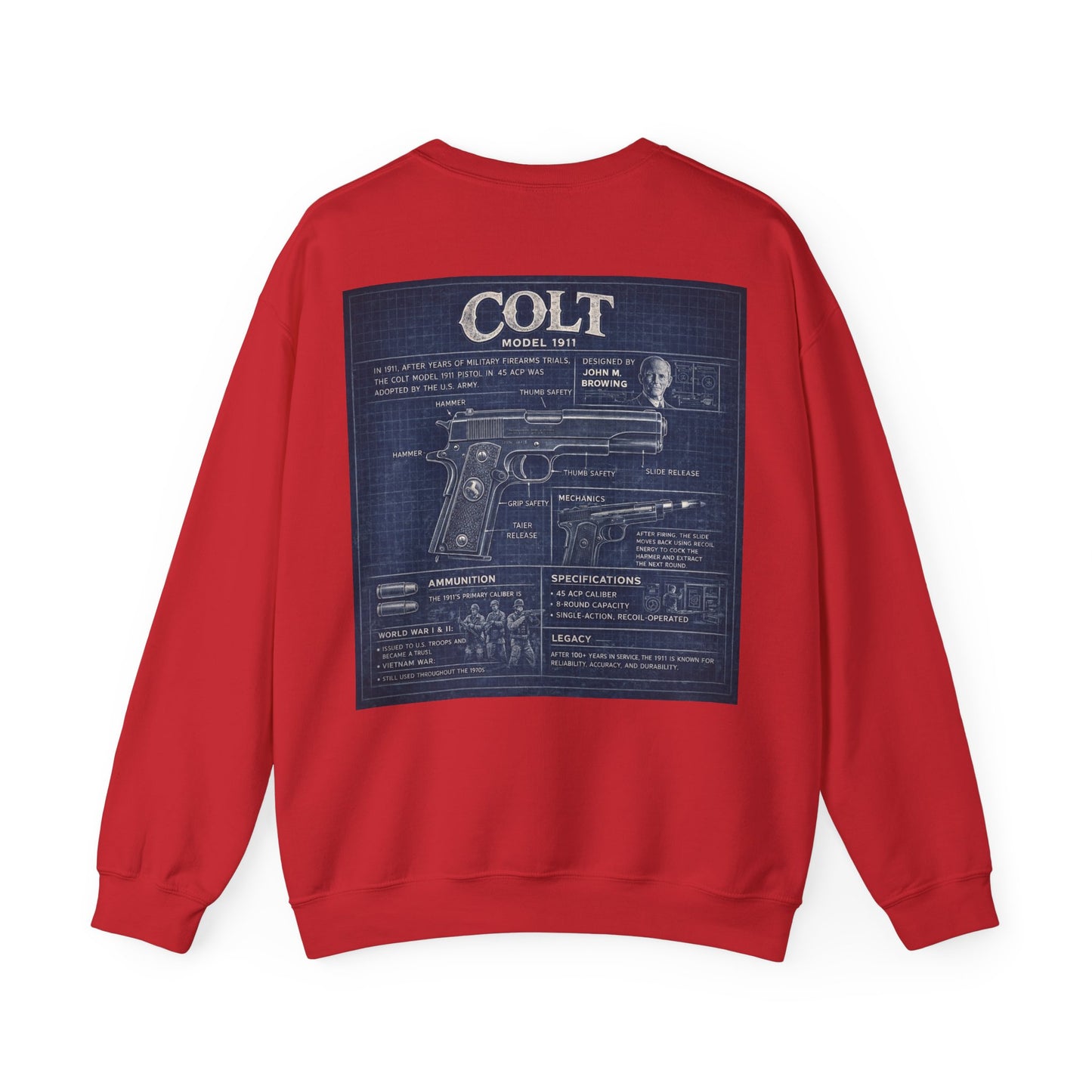 Colt 1911 Blueprint Crewneck Sweatshirt