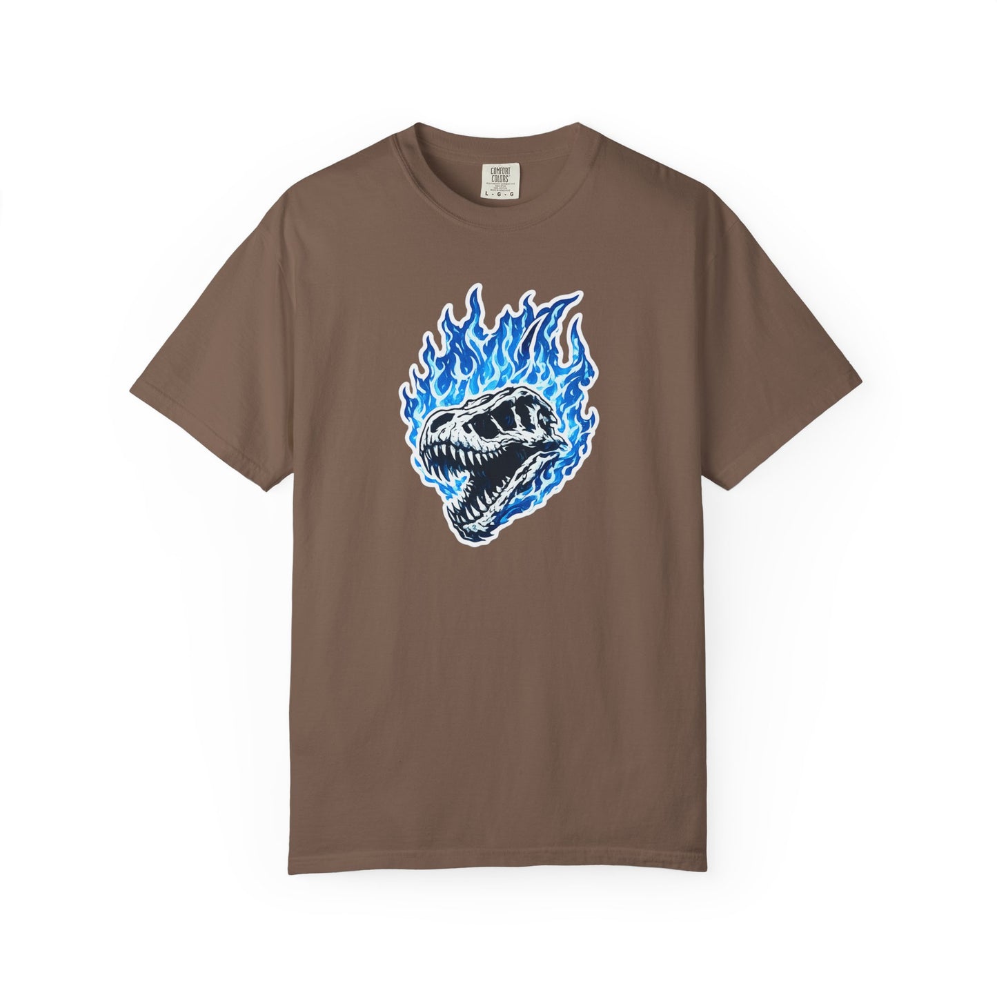 Blue Flame Dino Skull T-Shirt