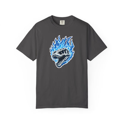 Blue Flame Dino Skull T-Shirt