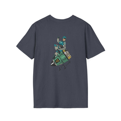 Helldriver Lucy Liberty T-Shirt — Retro Watersport Illustration ("Live Fast, Stay Salty")