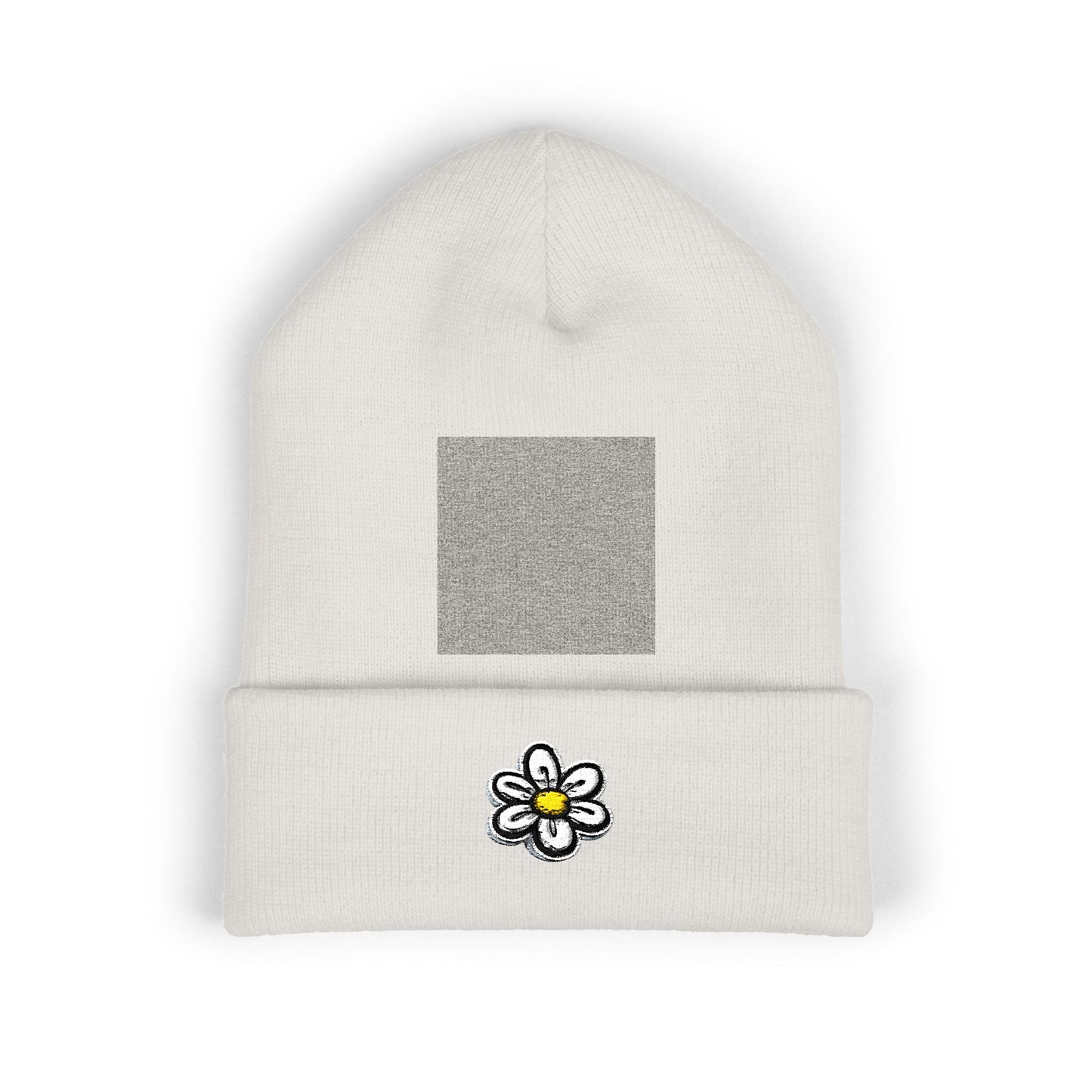 Daisy Embroidered Cuffed Beanie