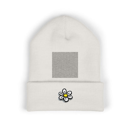 Daisy Embroidered Cuffed Beanie