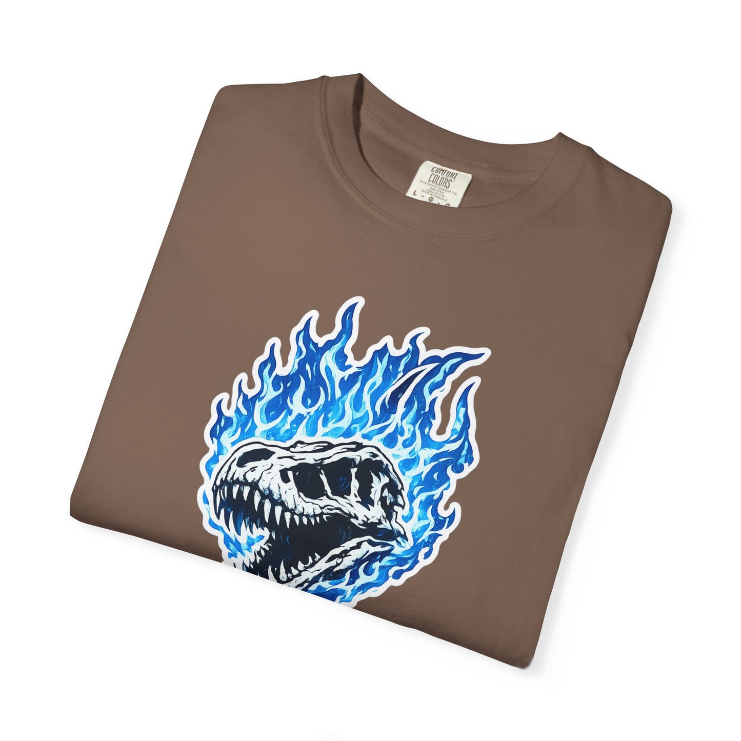 Blue Flame Dino Skull T-Shirt