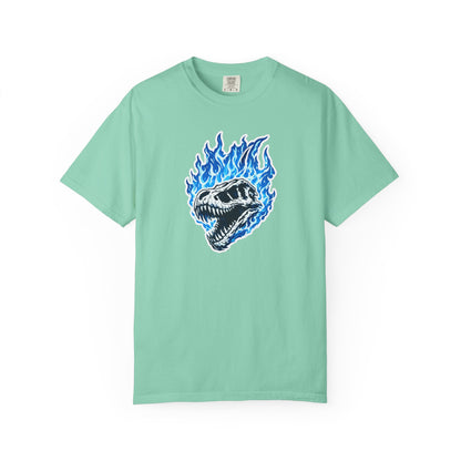 Blue Flame Dino Skull T-Shirt