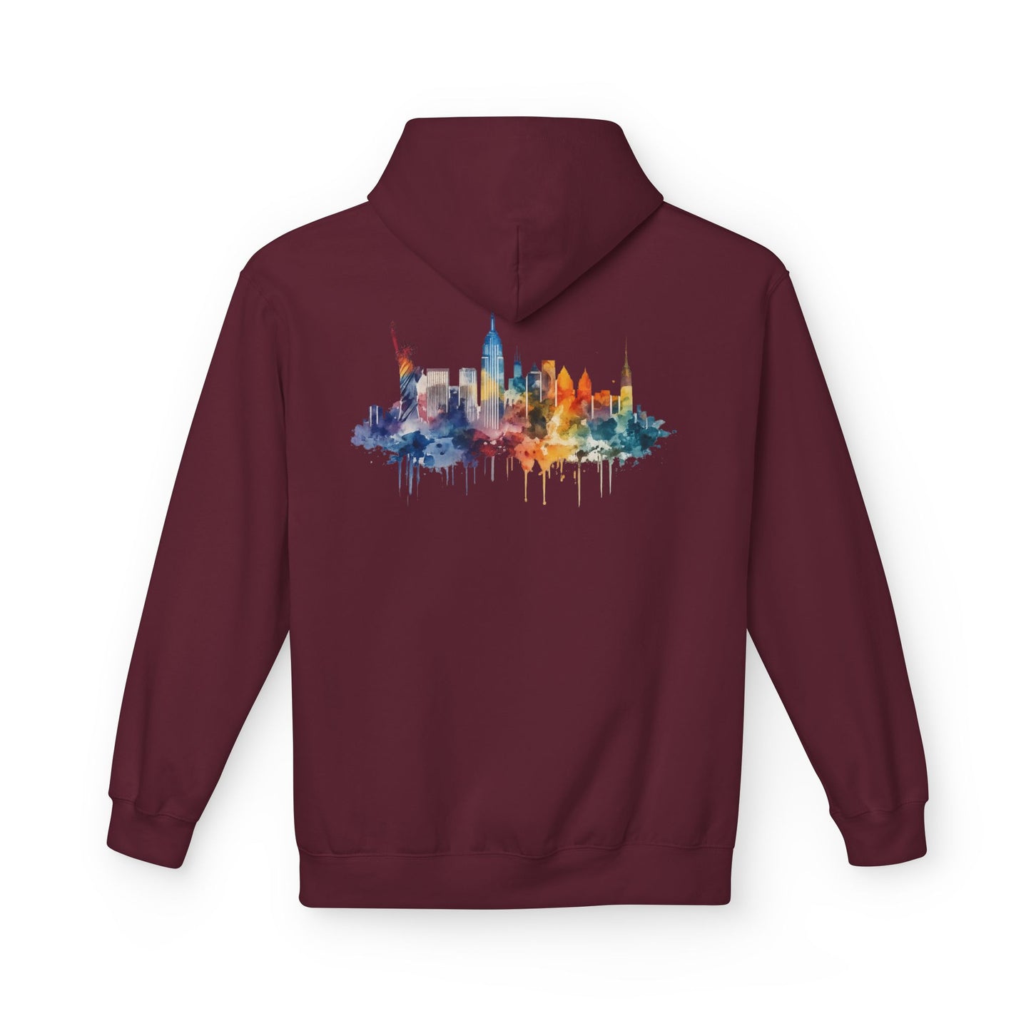 New York Skyline Watercolor Hoodie