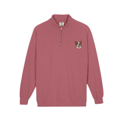 Embroidered Australian Shepherd Quarter‑Zip Sweatshirt — Cozy Dog Lover Pullover