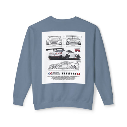 Racing Blueprint Crewneck Sweatshirt — NISMO GT-R Technical Sketch Back
