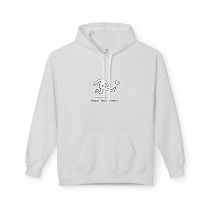 Minimalist Stick Figure Hoodie "Fuck This Thing"