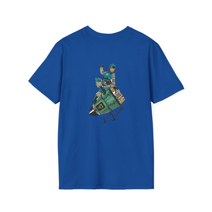 Helldriver Lucy Liberty T-Shirt — Retro Watersport Illustration ("Live Fast, Stay Salty")