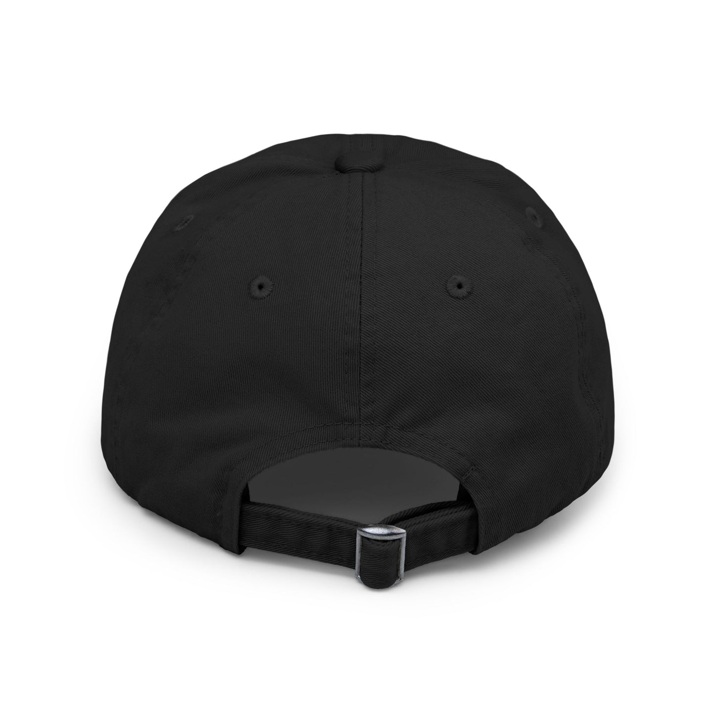 Distressed Black Cap with Sleepy Sheep Embroidery