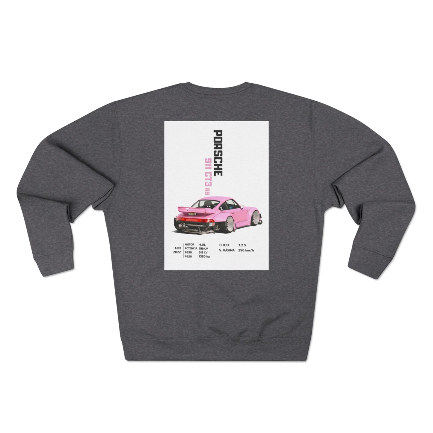 Porsche Pink Poster Crewneck Sweatshirt — "Every curve has a purpose"