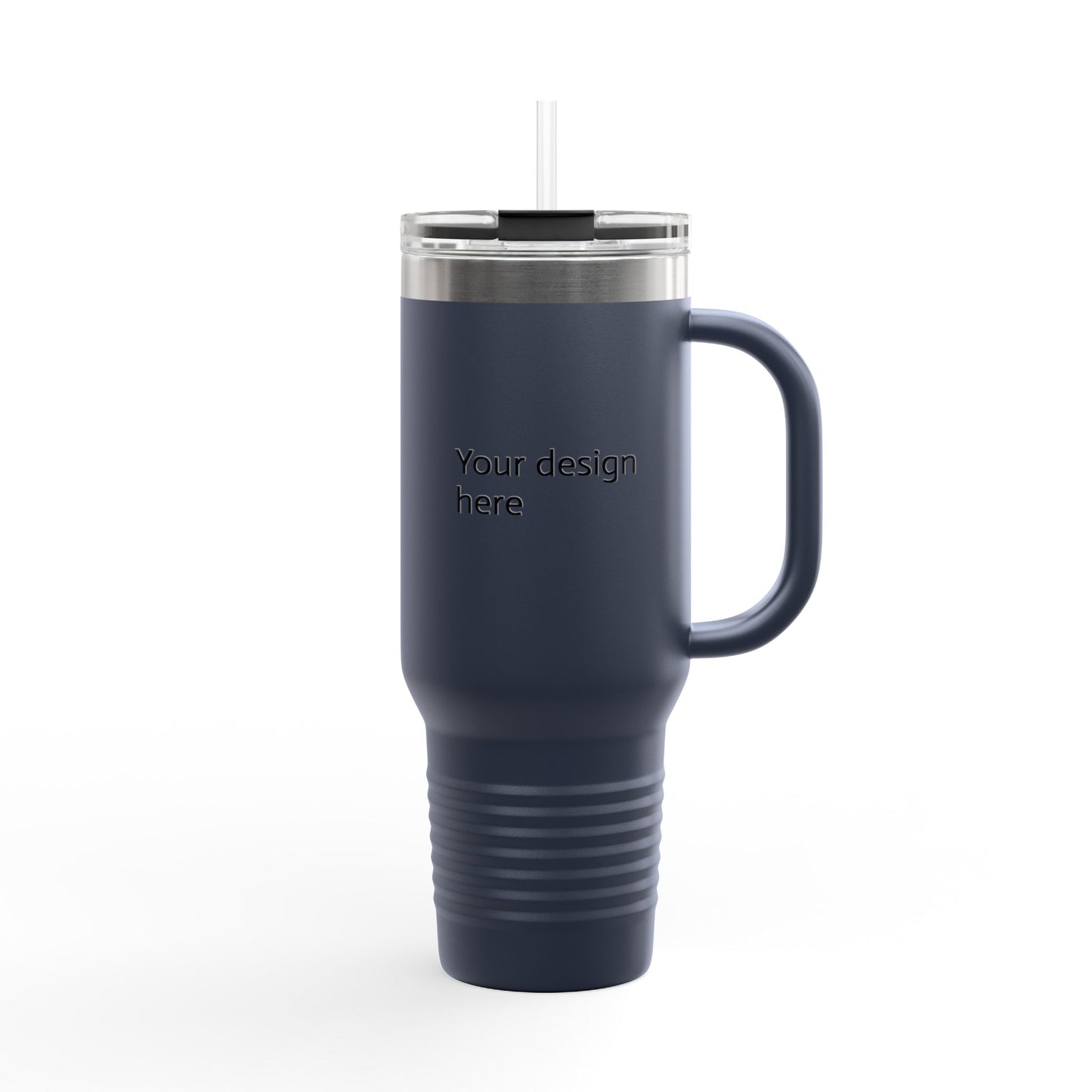 40oz Insulated Travel Mug – Double-Wall Stainless Tumbler with Straw & Handle