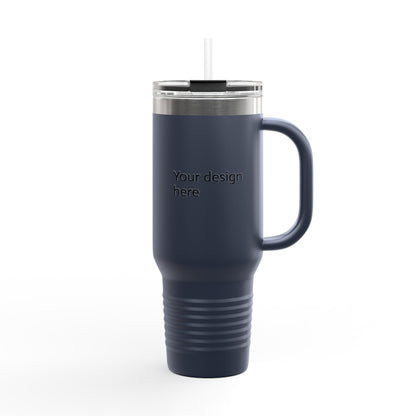 40oz Insulated Travel Mug – Double-Wall Stainless Tumbler with Straw & Handle