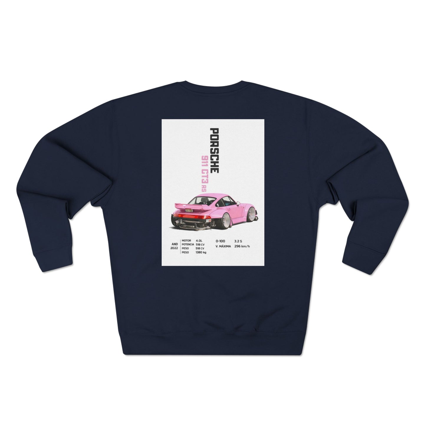 Porsche Pink Poster Crewneck Sweatshirt — "Every curve has a purpose"