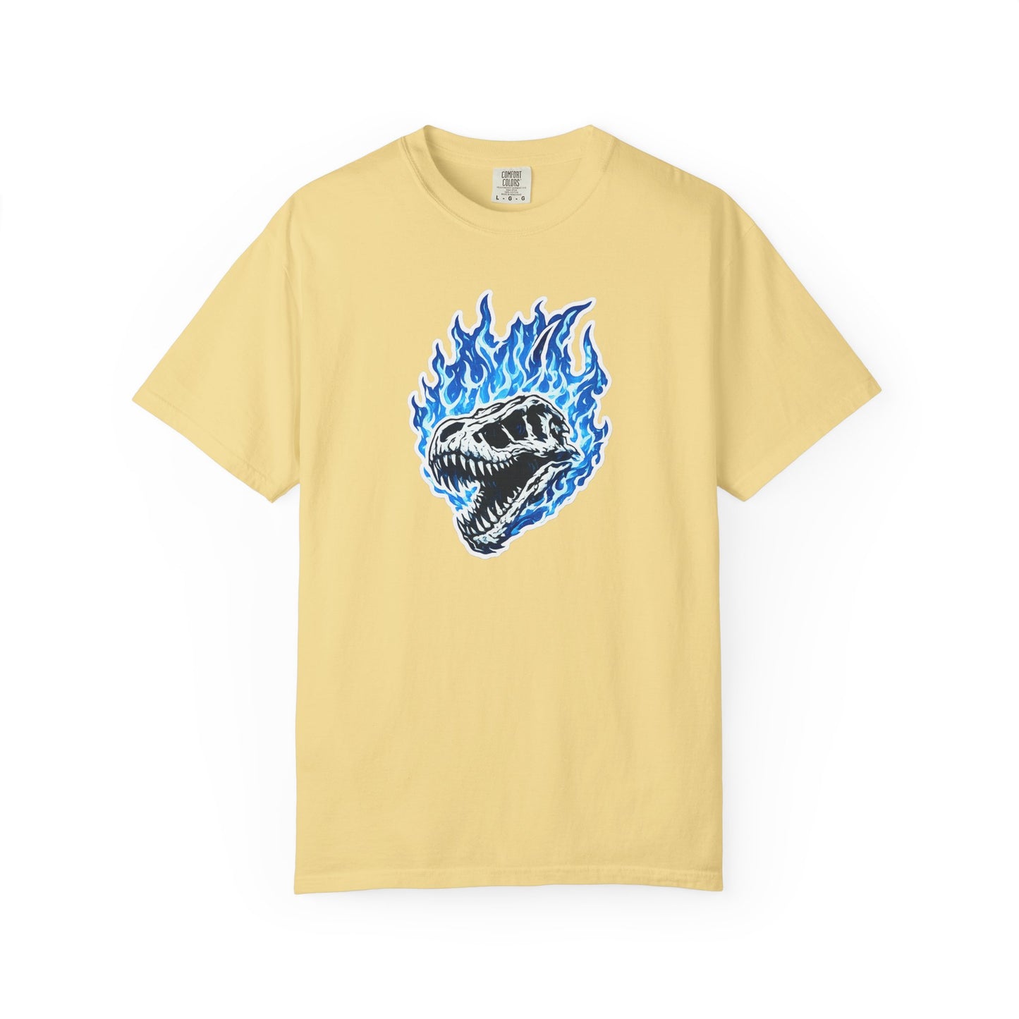 Blue Flame Dino Skull T-Shirt