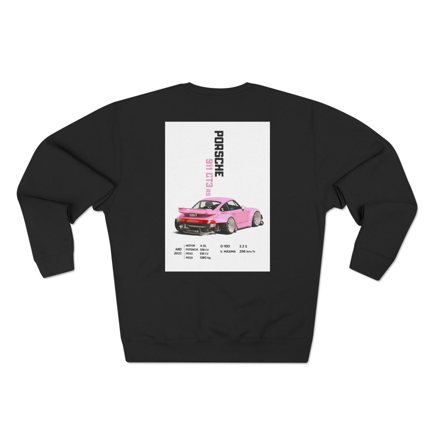 Porsche Pink Poster Crewneck Sweatshirt — "Every curve has a purpose"