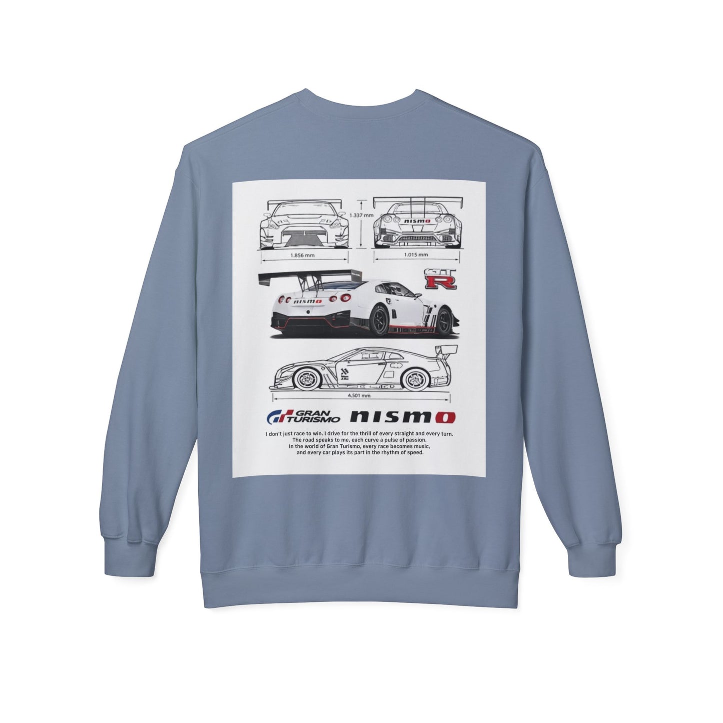 NISMO GT-R Illustration Crewneck Sweatshirt — "I don't chase trophies, I chase the feeling"