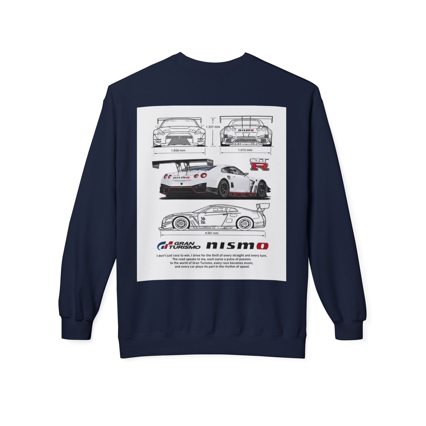 NISMO GT-R Illustration Crewneck Sweatshirt — "I don't chase trophies, I chase the feeling"