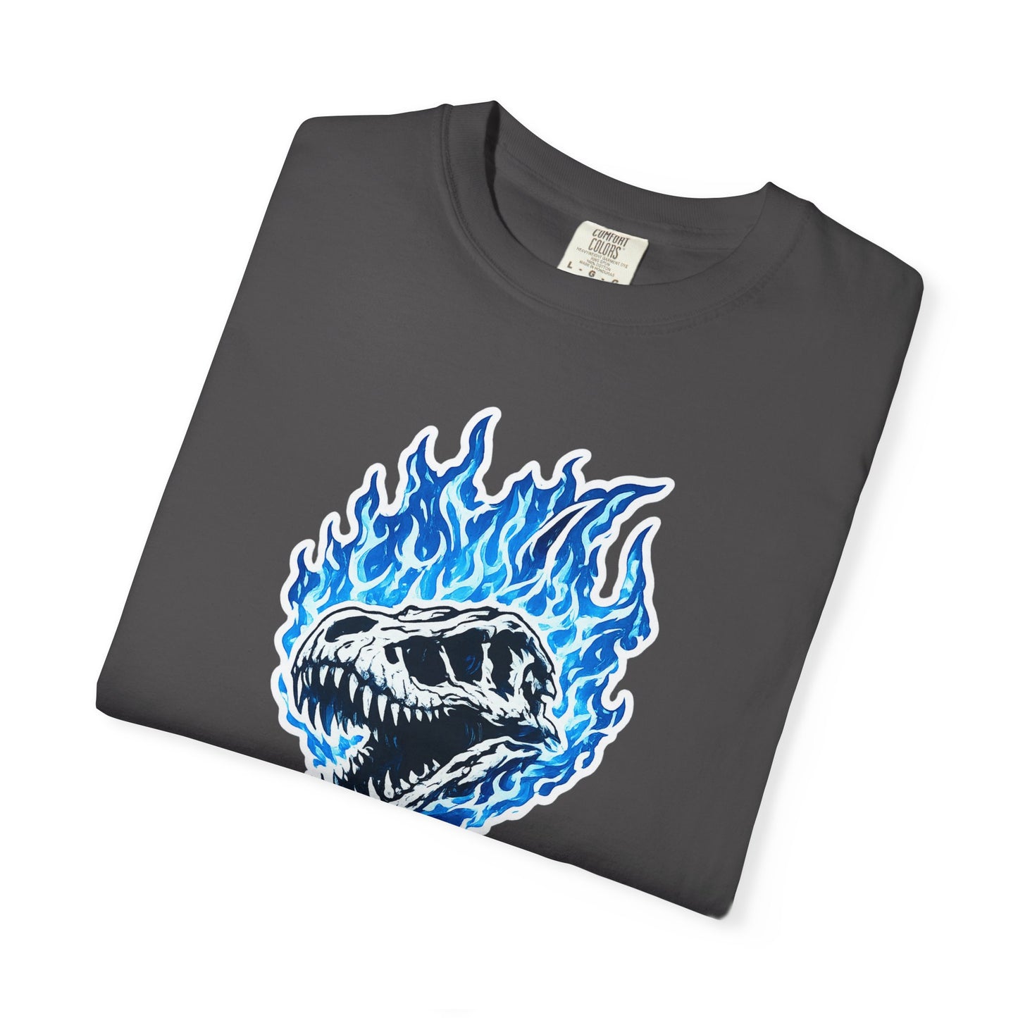 Blue Flame Dino Skull T-Shirt