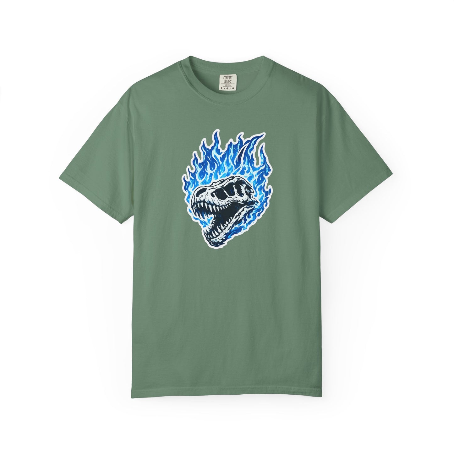 Blue Flame Dino Skull T-Shirt