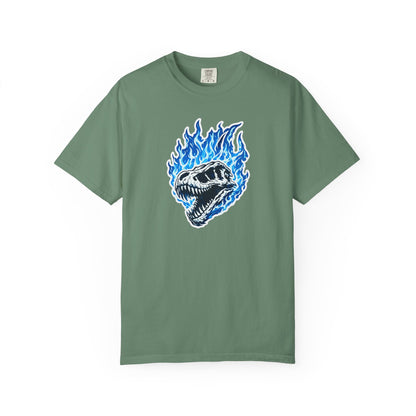 Blue Flame Dino Skull T-Shirt