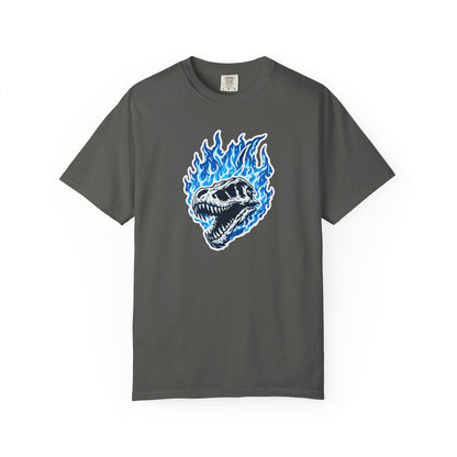 Blue Flame Dino Skull T-Shirt