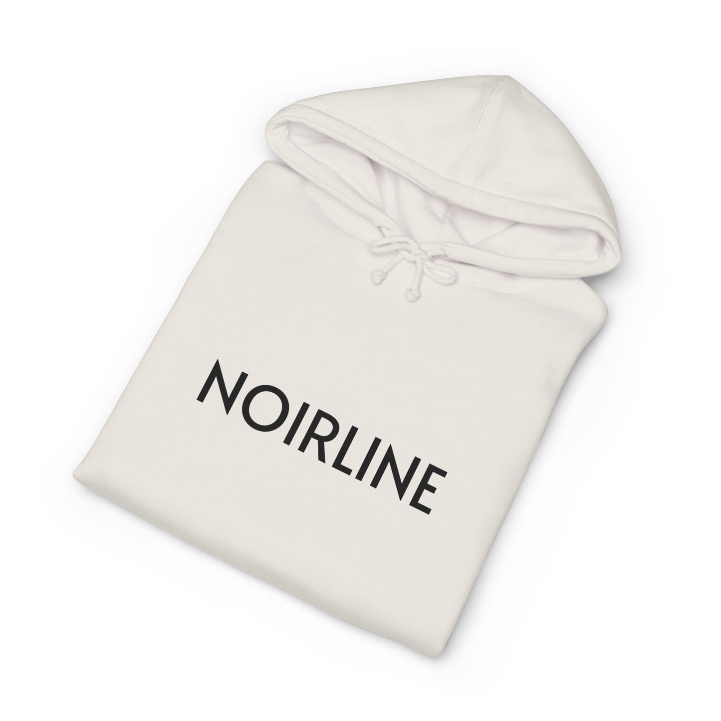 Noirline Hoodie — White Graphic Hoodie with 'NOIRLINE' Front Text
