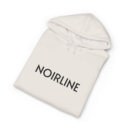 Noirline Hoodie — White Graphic Hoodie with 'NOIRLINE' Front Text