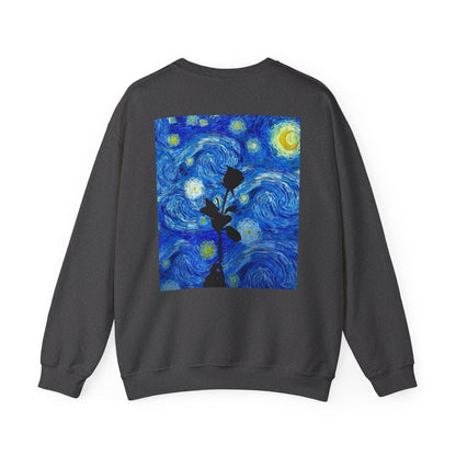 Calm Is a Weapon Sweatshirt — Starry Night Rose Graphic Crewneck