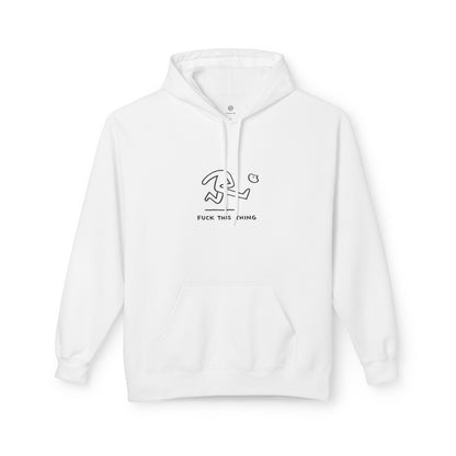 Minimalist Stick Figure Hoodie "Fuck This Thing"