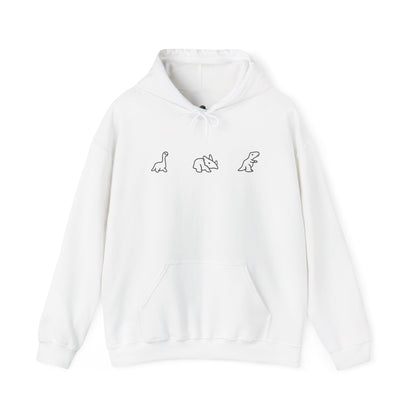 Minimal Dinosaur Trio Hoodie