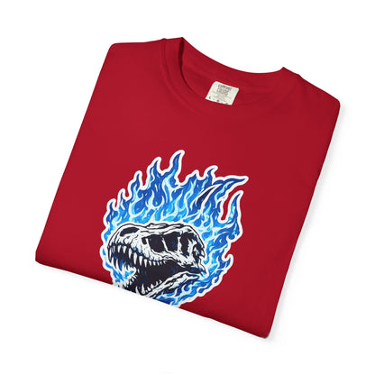 Blue Flame Dino Skull T-Shirt