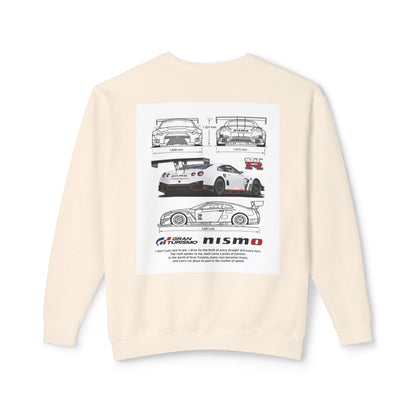 Racing Blueprint Crewneck Sweatshirt — NISMO GT-R Technical Sketch Back