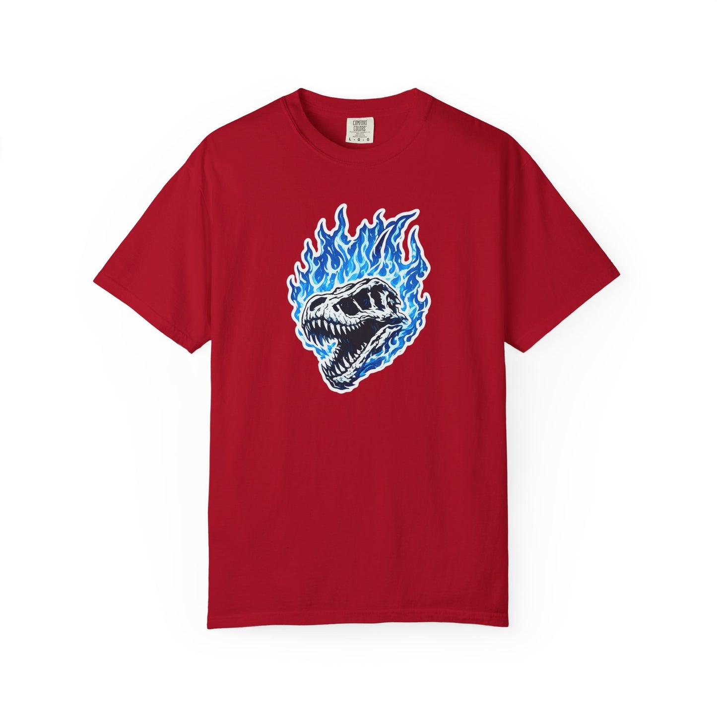 Blue Flame Dino Skull T-Shirt
