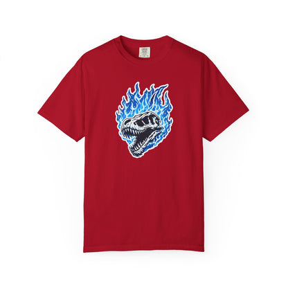 Blue Flame Dino Skull T-Shirt