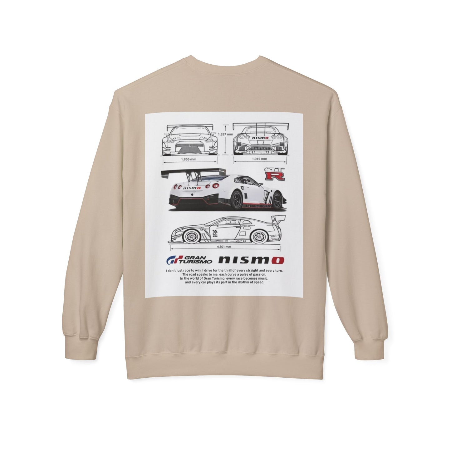 NISMO GT-R Illustration Crewneck Sweatshirt — "I don't chase trophies, I chase the feeling"