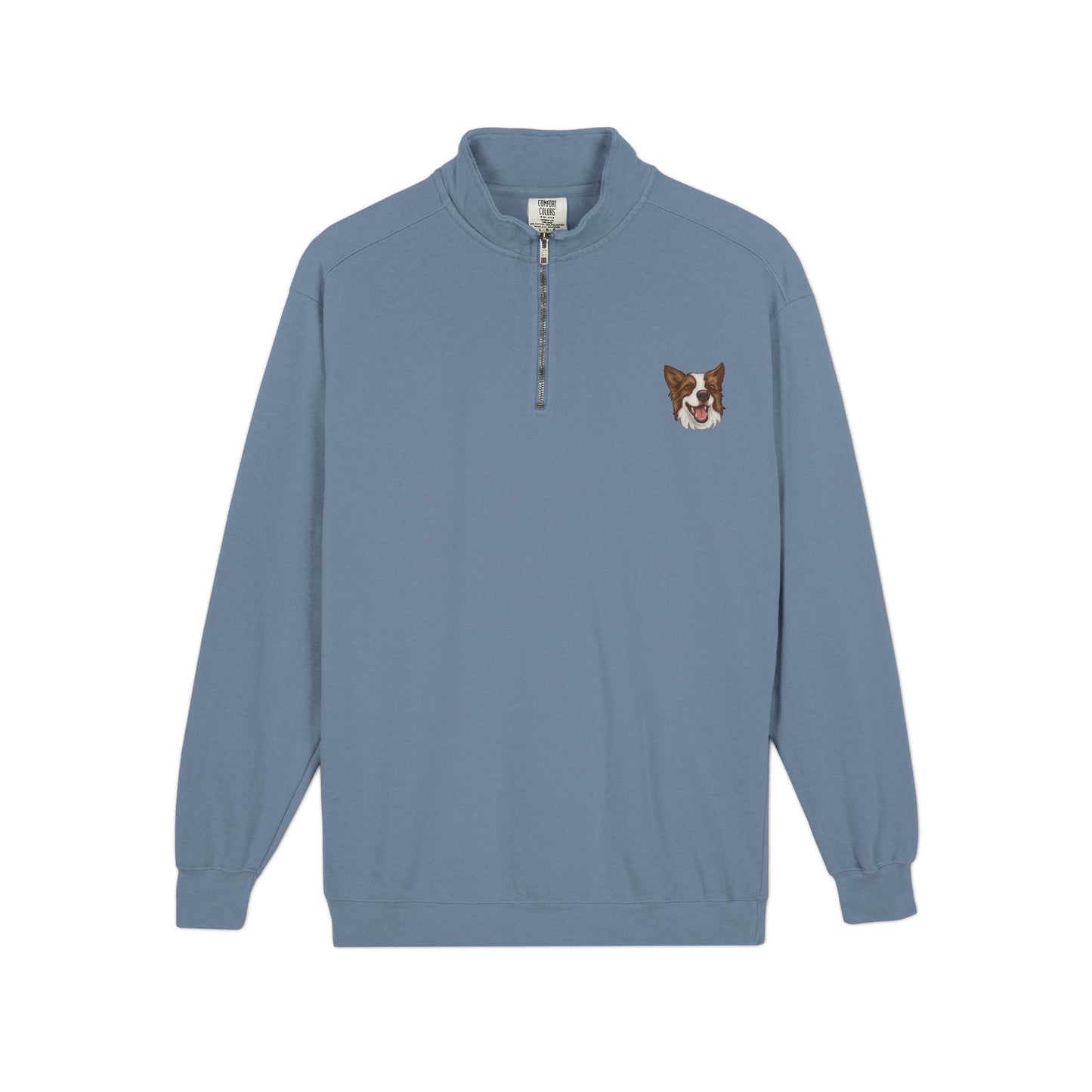 Embroidered Australian Shepherd Quarter‑Zip Sweatshirt — Cozy Dog Lover Pullover