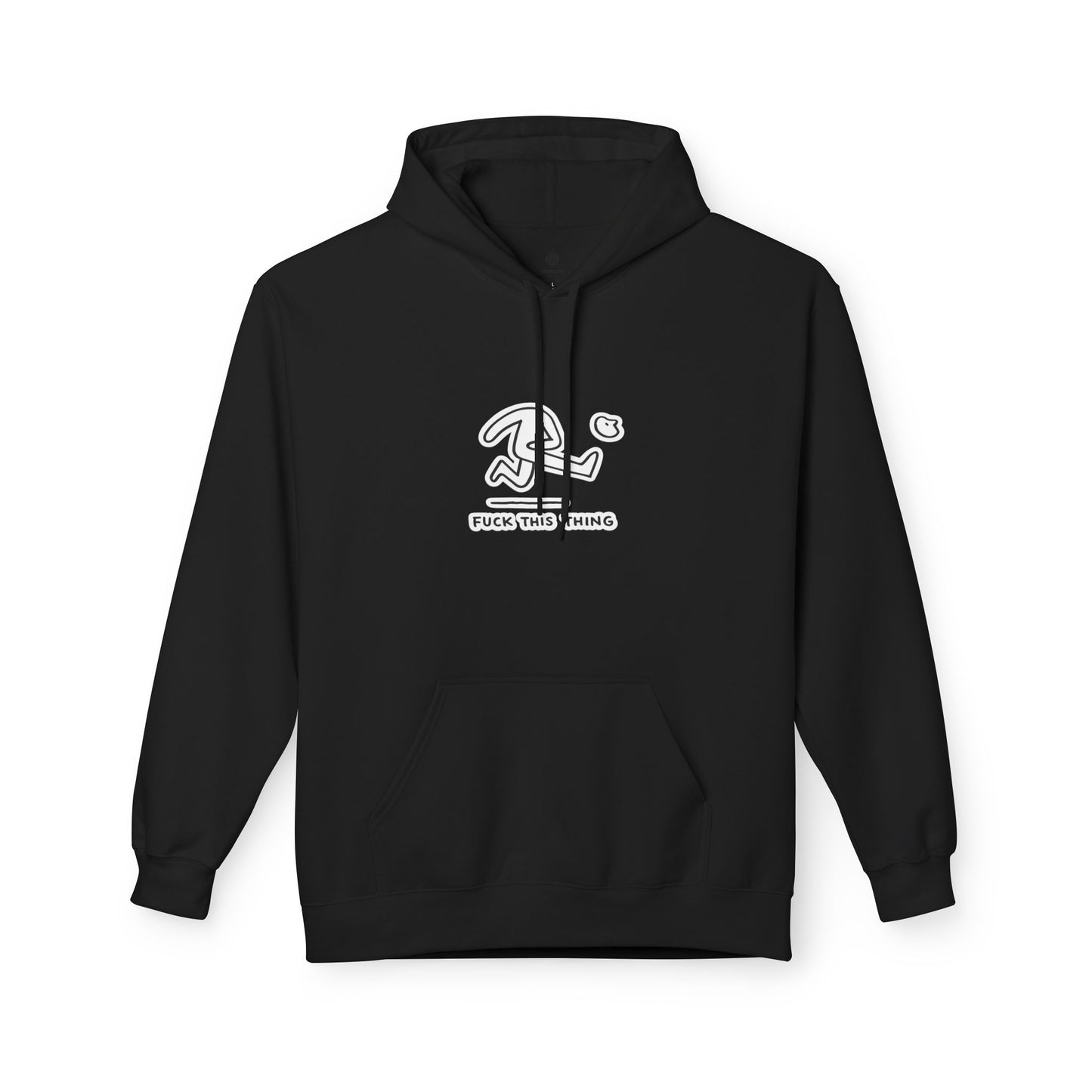 Minimalist Stick Figure Hoodie "Fuck This Thing"